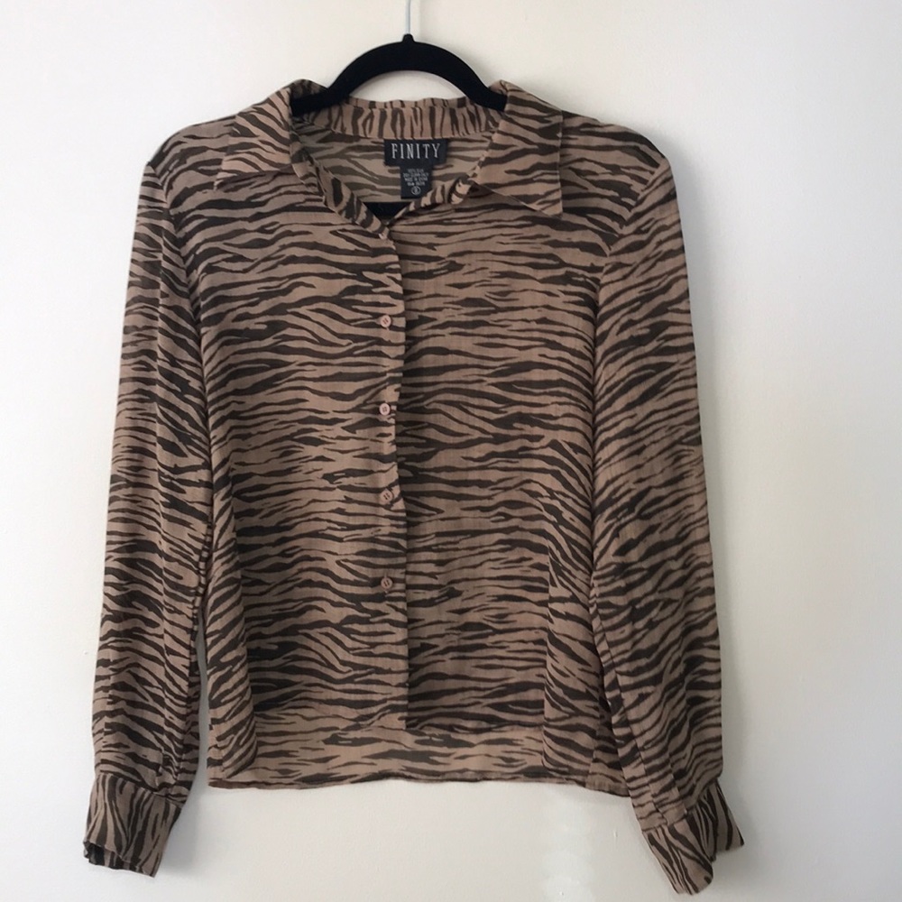 Finity Animal Print Button Down